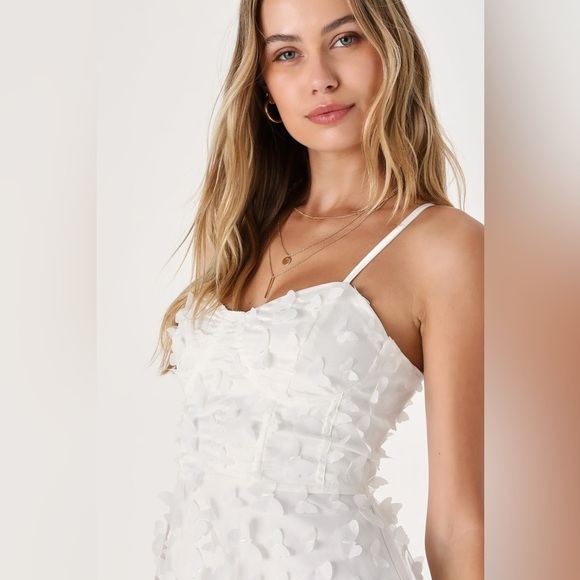 Size S - NWOT Lulus‎ Time to Fly White Butterfly Lace-Up Midi Dress - Picture 5 of 10